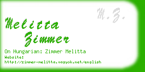 melitta zimmer business card